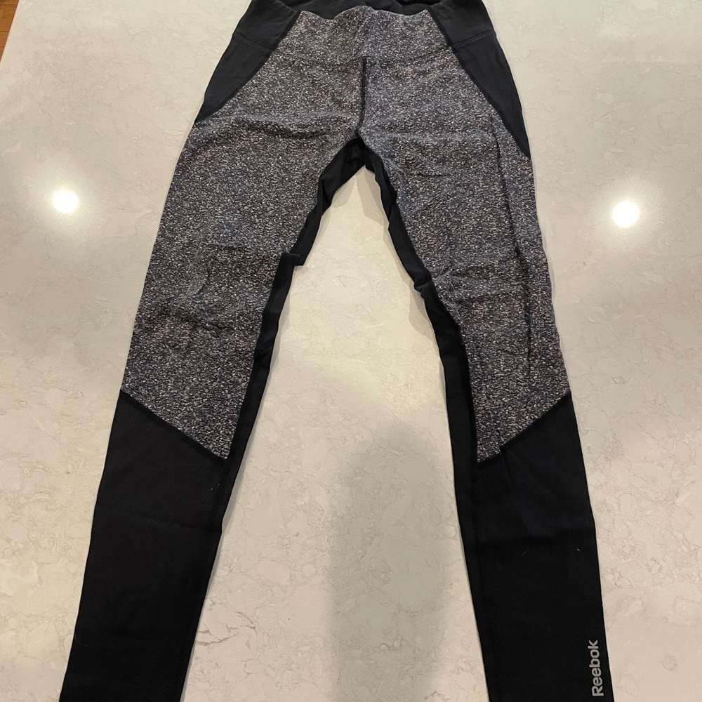 Reebok Black and Gray Leggings